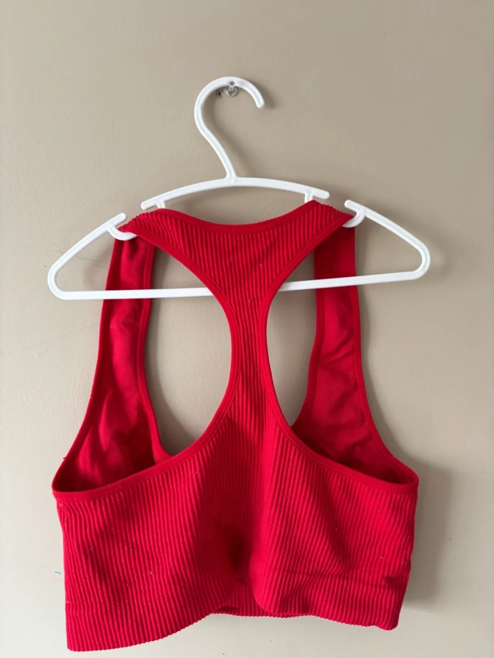 Sommer Ray Red Ribbed Racerback Crop Top - Picture 2 of 2